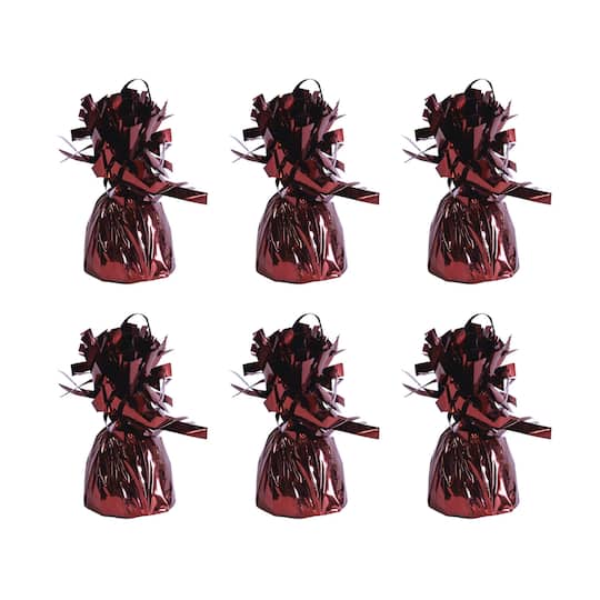 Beistle 6oz. Maroon Metallic Wrapped Balloon Weights, 6ct.